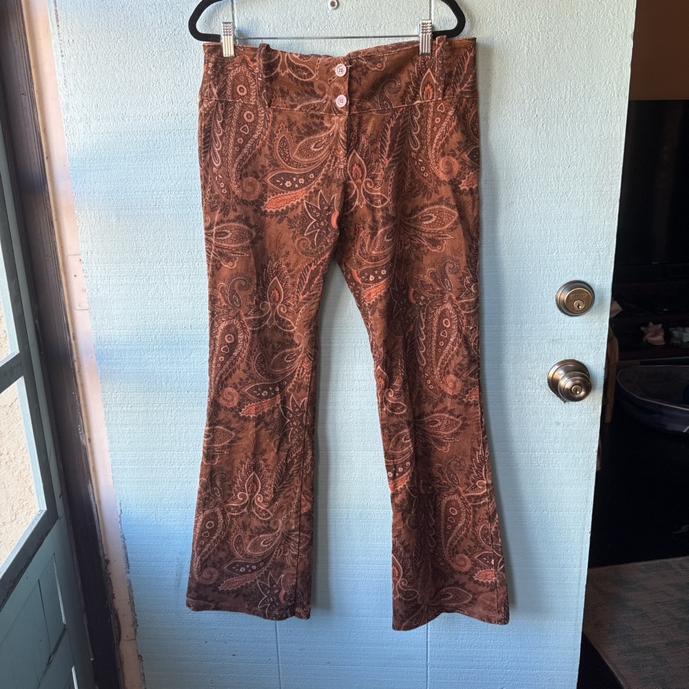 Vintage corduroy Rue21 Brown Paisley Women's Flare Jeans